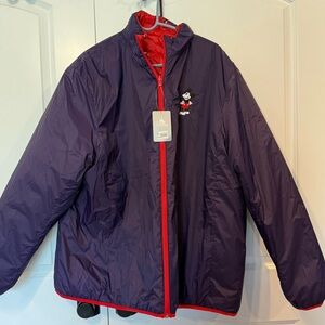 Women’s Disney Mickey Reversible Jacket Size XXL. NWT. Dark blue and red.